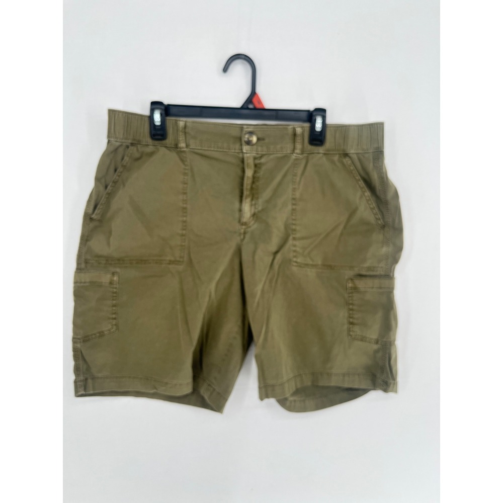 Sonoma Goods For Life Utility Shorts Womens 16 Olive Green Cargo Cotton Stretch